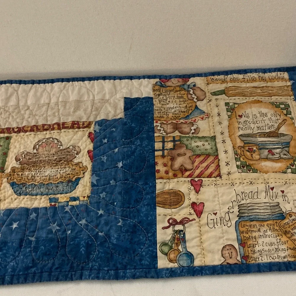 6 Patchwork quilt placemats each unique design gingerbread recipes holiday